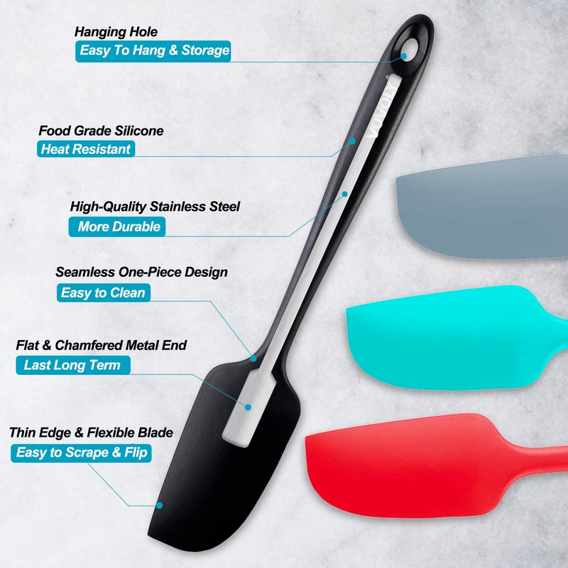 Mini Silicone Spatula - BPA Free Pro-Grade 600ºF Heat-Resistant Non-Stick