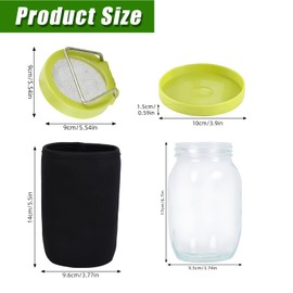 Sozize Sprouting Jar Sprouting Kit Sprouts Growing Kit with Mason Jar, Stainless Sprout Lids, Blackout Sleeves, Drain Tray Seed Sprouter Set for Bean, Broccoli, Alfalfa