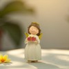 DurableDelights Angel Holding Gift Box – 4.92” Hand-Painted Resin Angel