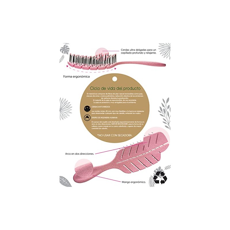 Cepillo de Cabello Ecologico Amigable con el Medio Ambiente Cepillo