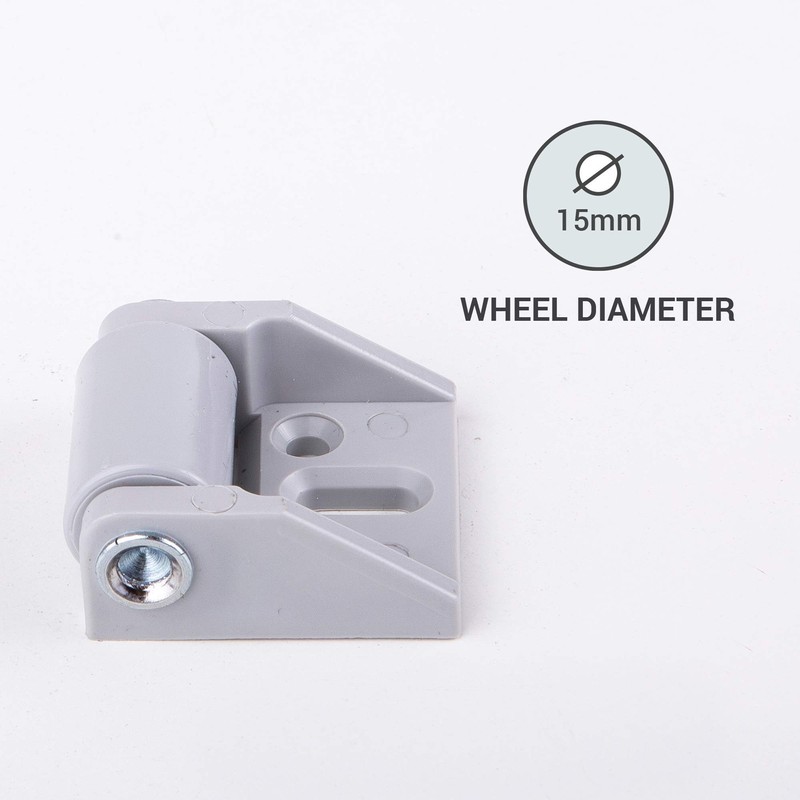(Pack of 4) 16 mm Small Plastic Wheels Durable Non-Swivel