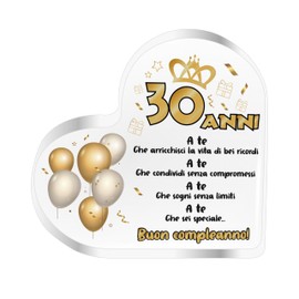 NAÏZAYA Birthday Heart Plaque (30 Years)