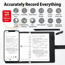 Ophayapen Ophayapen Smart Pen+Notebook+Writing Board, SmartPen Real-time Sync for Digitizing, Storing, and Sharing Paper Notes, Compatible with Android and iOS