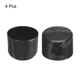 sourcing map 4pcs Rubber End Caps 58mm ID Vinyl Round End Cap Cover Screw Thread Protectors Black