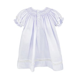 Petit Ami Baby Girls’ Smocked Daygown with Voile Insert, 12 Months, Lavender