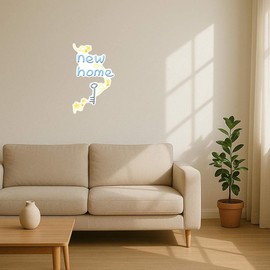 Azeeda 'Key to Your New Home' White Premium Vinyl Decal Sticker – Waterproof, Durable & Easy to Apply - Ideal for Car Bumpers, Windows, Bins and More (DW00166683)