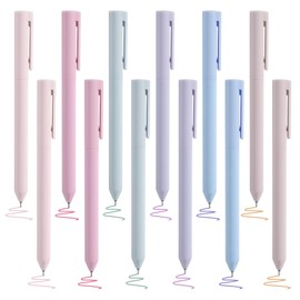BAYTORY 12Pcs Colored Gel Pen, 6 Assorted Unique Morandi Ink Colors, Quick Dry Ink Pen Fine Point 0.5mm Smooth Writing for School Supplies Journaling Notetaking Stationery