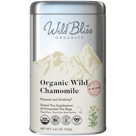 Wild Bliss 와일드 블리스 카모마일 티 - 카페인 없는 진정 허브 지원 약용 효과 식물성 티백 20개 [Linden] Wild Bliss Chamomile Tea - Caffeine-Free Soothing Herbal Support with Medicinal Benefits, 20 Plant-Based Tea Bags [Linden]