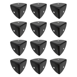 YINETTECH Pack of 12 Black Corner Braces Corner Protection Bar Wrap Angle Edge Protection Cover Plates 25 mm for Wooden Case Chest Case