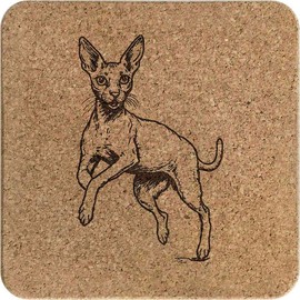 'Cornish Rex Cat' Square Cork Trivet/Pot Stand (TR00027250)