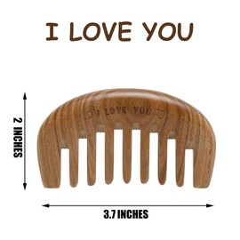 Moreinday Comb Wide Tooth Comb Wooden Comb Scalp Comb Detangling Comb Hair Comb for Women Men Green Sandalwood Comb