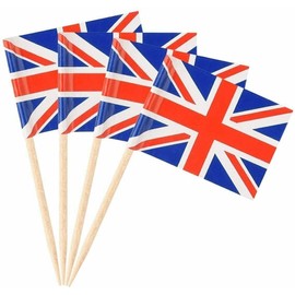 Pack of 50 Union Jack Cocktail Sticks Toothpicks Food Flags Sandwich Cupcake Topper Party Supplies Decorations