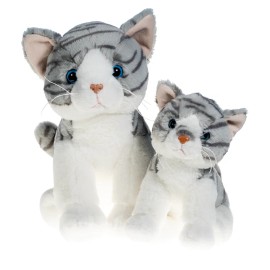 Plush Toy Wanderland Purr-cilla Grey Tabby Cat Stuffed Toy - 8" Plush Cuddly Kitty