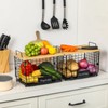 2 Set XL Stackable Wire Basket with Bamboo Tops &