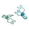100 Pcs Cute Binder Clips Multipurpose Cartoon Rabbit Shape Blue