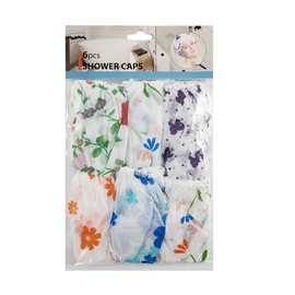 Lylac Plastic Shower Cap 6 Piece Set