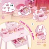 OHKIDS Vanity Set with Table & Stool, Wooden Princess Vanity