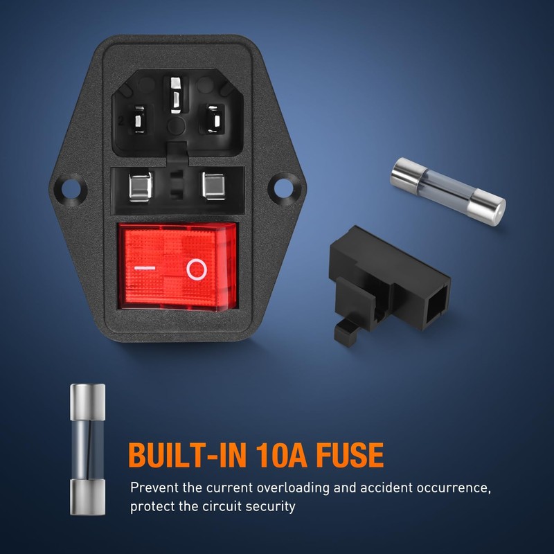Nilight 2Pcs Switch Power Socket 10A 250V AC Power Socket