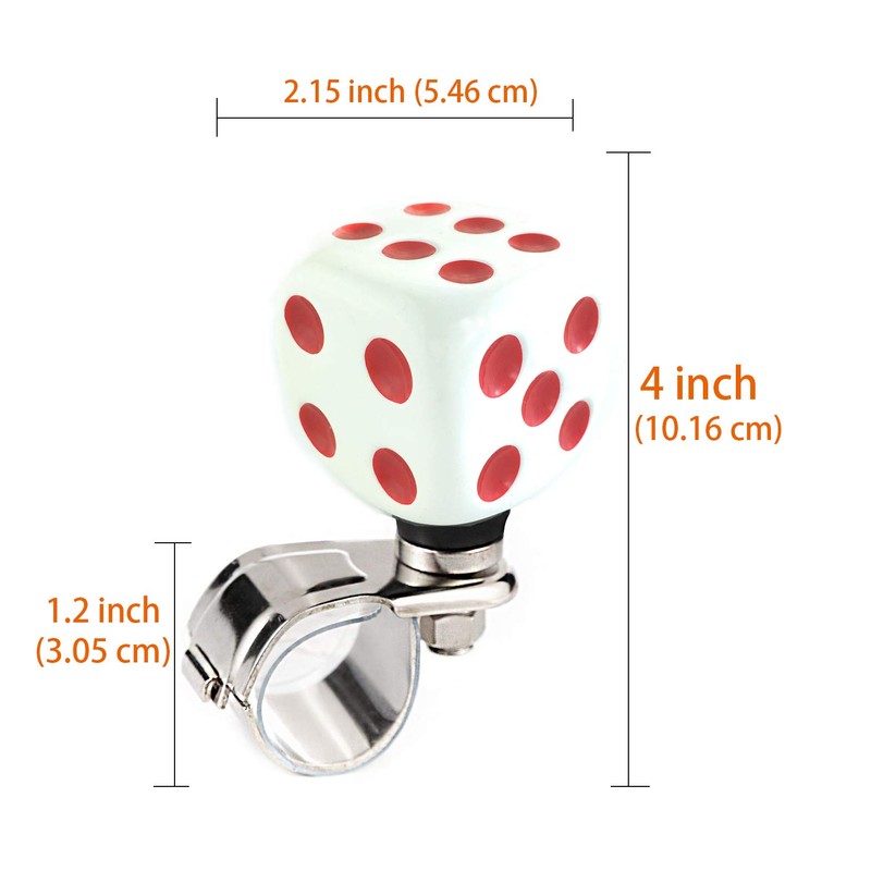 Arenbel Steering Wheel Knob Spinner Dice Shape Suicide Spinner Power