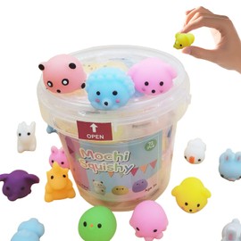 DONLIA Fidget Toys, 72 Pcs Juguete Sensorial para Aliviar el Estrés y Ansiedad, Juguetes Esponjoso con Caja de Almacenamiento, Blandos Bolas Apretar Antiestrés Autismo Pop It Party Favors for Kids