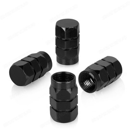 SHENKENUO 4x Tire Valve Air Dust Cover Stem Caps - Wheel Car Truck SUV Bike /Black