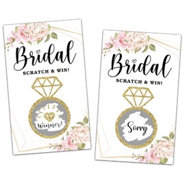 Bridal Shower Scratch Off Game Cards, Boho Floral Bridal Raffle Lottery Tickets, Blush Pink Scratch Off Party Game for Wedding, Engagement/Bachelorette Party Favors Supplies Decorations (50 Pack)-13