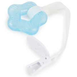 Bieco Beißring Baby Kühlend | Beissring für Baby zum Zahnen mit Clip | Kühlende Zahnungshilfe Baby | Hilfsmittel Zahnen Baby | Kühlbeißring Blau mit Befestigungsclip | Kühlbeißer | Teething Egg