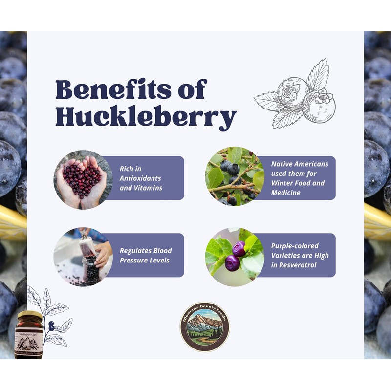 Bounty Foods Huckleberry Jam 2 Pack of 9 oz Jar