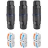 3PCS IP68 Waterproof Electrical Cable Connector, Outdoor 2 Way Junction
