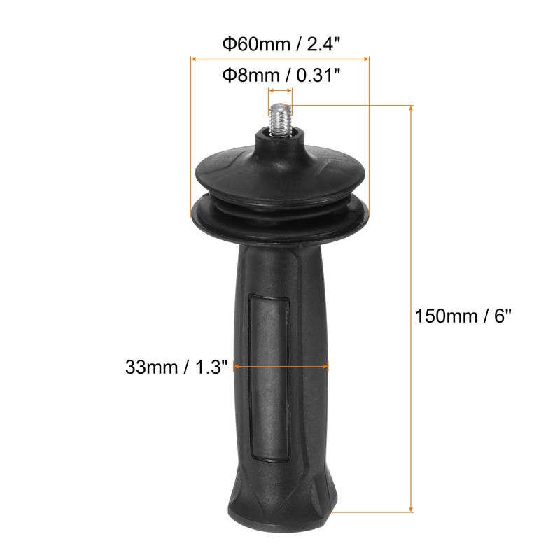 sourcing map Angle Grinder Side Handle 8mm Thread Plastic Non-Slip
