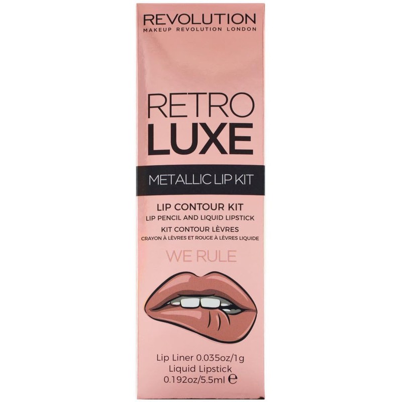 Makeup Revolution Retro Luxe Metallic Lip Kit We Rule, Pack
