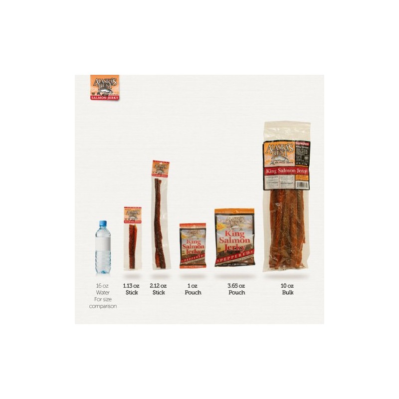 Alaska's Best Wild Salmon Jerky 1 oz. Stick - Peppered