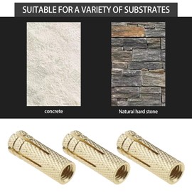 SG Store 20PCS M6 Drop in Anchors Brass Wall Anchor Expansion Bolt Sleeve Brass Plug Fastener Hardware for Anchoring into Concrete Solid Bricks