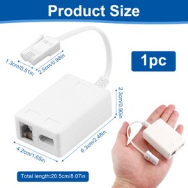 BT to ADSL RJ11 Microfilter Splitter - BT Plug Male to 2 Female Telephone White Socket Splitter Cable, DSL Signal Stabilizer for UK Landline Telephone FAX Modem Sky and Alarm Systems