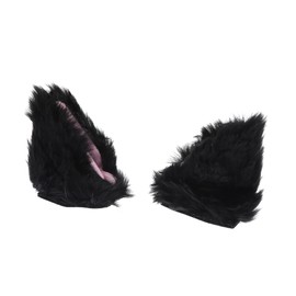 X AUTOHAUX 1 Pair Motorcycle Plush Cat Ears Shape for Helmet Decor Black Pink