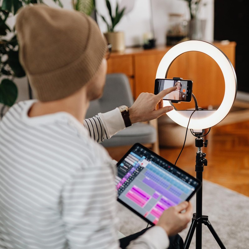 Ring Light Phone Holder with Hot Shoe & 1/4 Adapter,