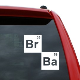 Black Heart Decals & More Breaking Bad - Periodic Table Vinyl Decal | Color: White | 5" tall