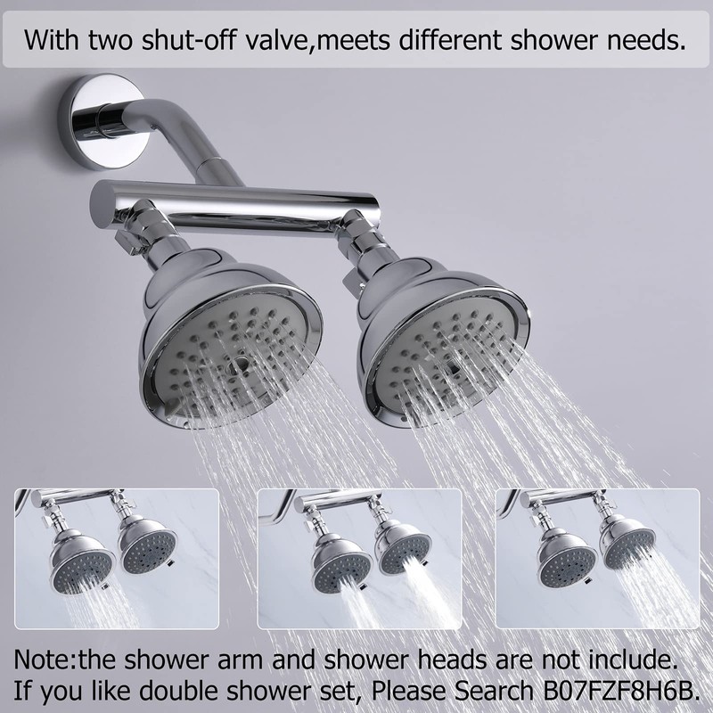 HAOXIN Double Outlet Shower Manifold with Shut Off Valve,Suitable for