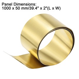 sourcing map Brass Sheet Roll, Metal Foil Plate 1000mm x 50mm x 0.1mm 2pcs