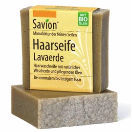 Savion Lava Earth Hair Soap for Normal and Oily Hair, Vegan, Palm Oil Free, Cruelty Free, Plastic Free, 85 g