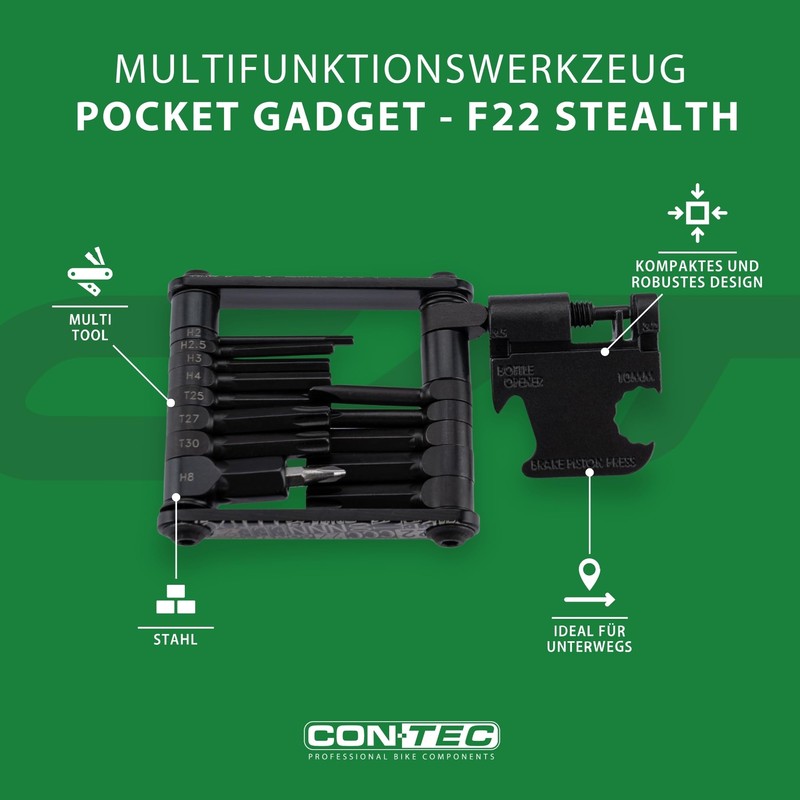 CONTEC Bicycle Multitool Pocket Gadget - F22 Stealth, 22 in