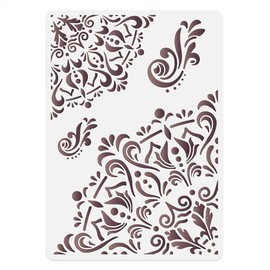 DOODLREAM A4 Size 1/4 Mandala Stencil Template Reusable Plastic Stencil for Painting on Wood Wall Floor Tile Fabric Glass DIY Home Decor