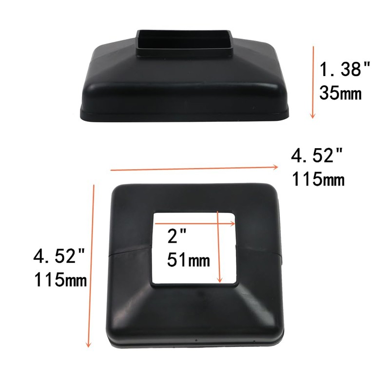 Tsnamay 6Pcs Flange Base Shoe for Railings 2"x 2"/50mm Post,Deck