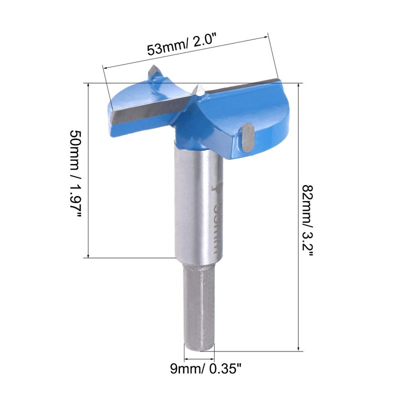 sourcing map Forstner Drill Bits 53mm, Tungsten Carbide Wood Hole