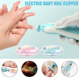 6 in 1 Safe Electric Baby Infant Nail Trimmer Electric Baby Nail File Kit Additional Replacement Heads Infant Newborn Safe Grinder Clipper Tools Set (Pink)