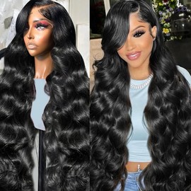 PERISMODA 13x6 Body Wave Lace Front Wigs Human Hair Pre Plucked 180% Density Body Wave 13x6 HD Transparent Frontal Wigs for Women 22 Inch
