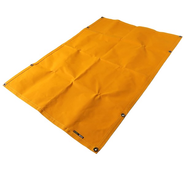 HOBI (Made in Japan) Survival Seat M, Ground Sheet Solo, High Quality Canvas, Strong Waterproof, Paraffin Treatment, Heavy Duty, Heavy Duty, 8 Grommets, Camping/Bonfire/Windproof, Outdoor Leisure Mat, Military Valent, Camel Orange