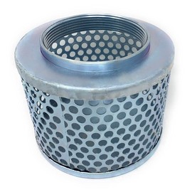 Gloxco 4" Suction Strainer, Round Hole, Zinc Plated Steel (STR-RH400)