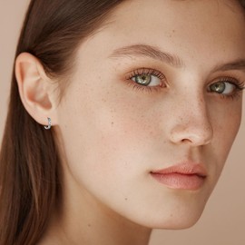 HUKKUN Viking Hoop Earrings Sterling Silver Celtic Huggie Hoop Earrings for Women Viking Jewelry Gifts for Women Men