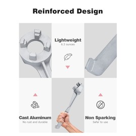 Mellbree Aluminum Bung Wrench - Gallon Drum Opener Tool for 10, 15, 20, 30, 50, 55 Gallon Barrels - Fits 2 Inch and 3/4 Inch Bung Caps